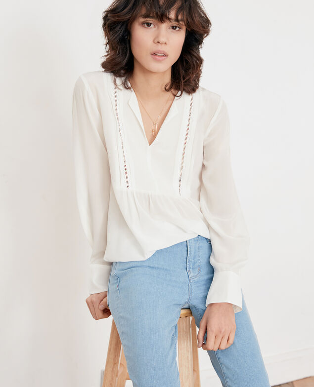 Seidenbluse Off white