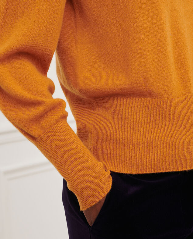 Feiner Pullover aus Kaschmir mit U-Boot-Kragen Sudan brwn