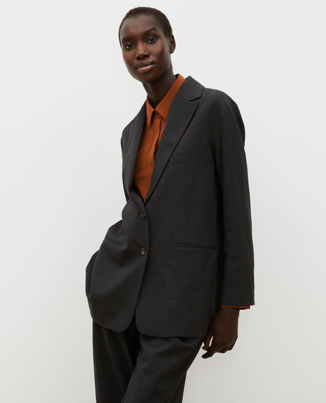 Maskuliner Blazer aus Prince of Wales-Wolle Check-wool-pattern-tailoring