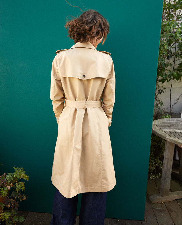 Halblanger Trenchcoat Travertine