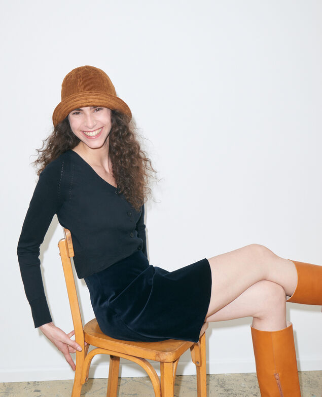 Kurzer Cardigan aus Baumwolle und Seide Black beauty