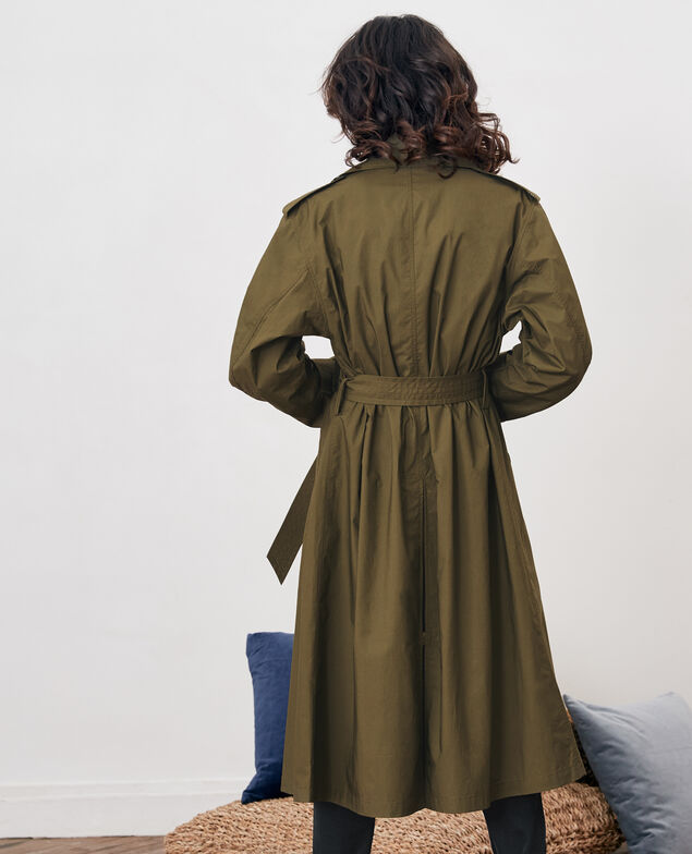 Loose fitTrenchcoat Dark kaki