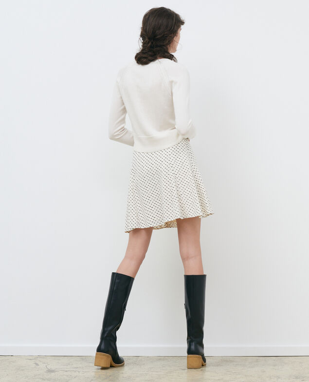 Kurzer Cardigan aus Baumwolle und Seide Gardenia