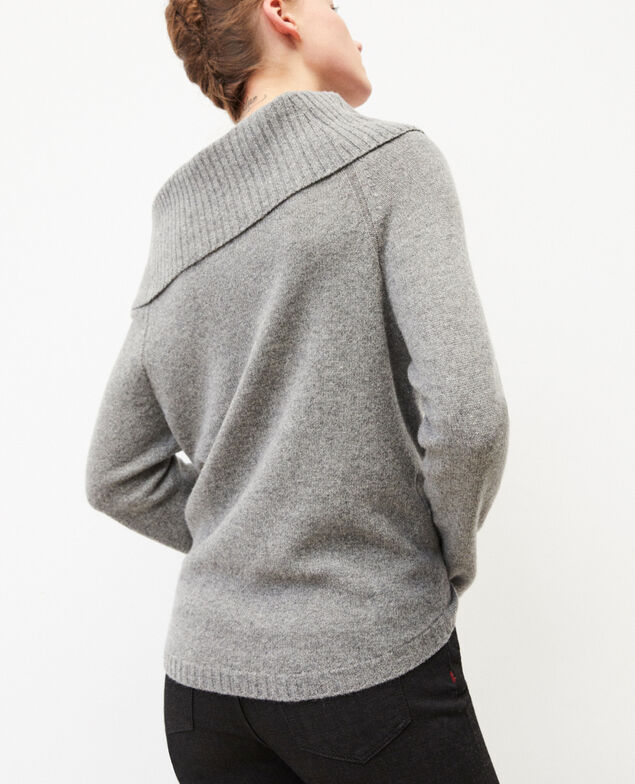 Pullover mit Zopfmuster Grau