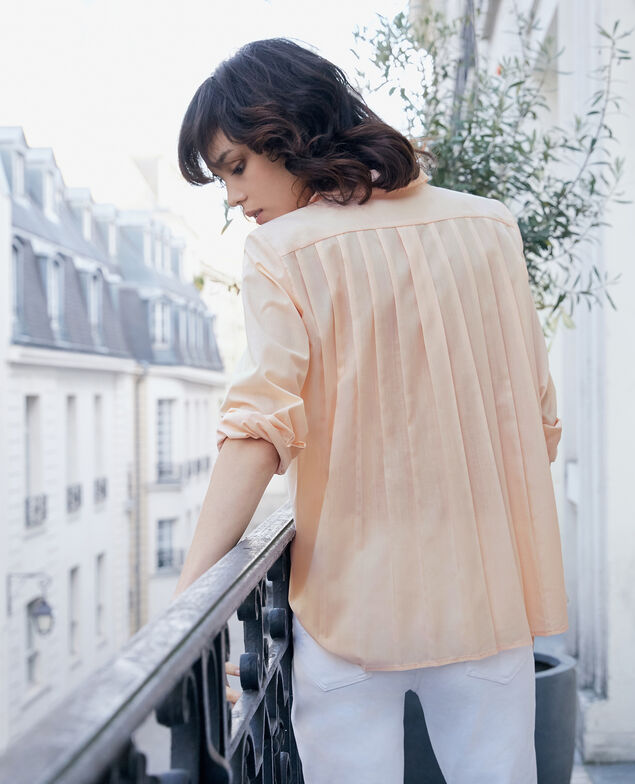 Bluse mit Rückenfalten Nude