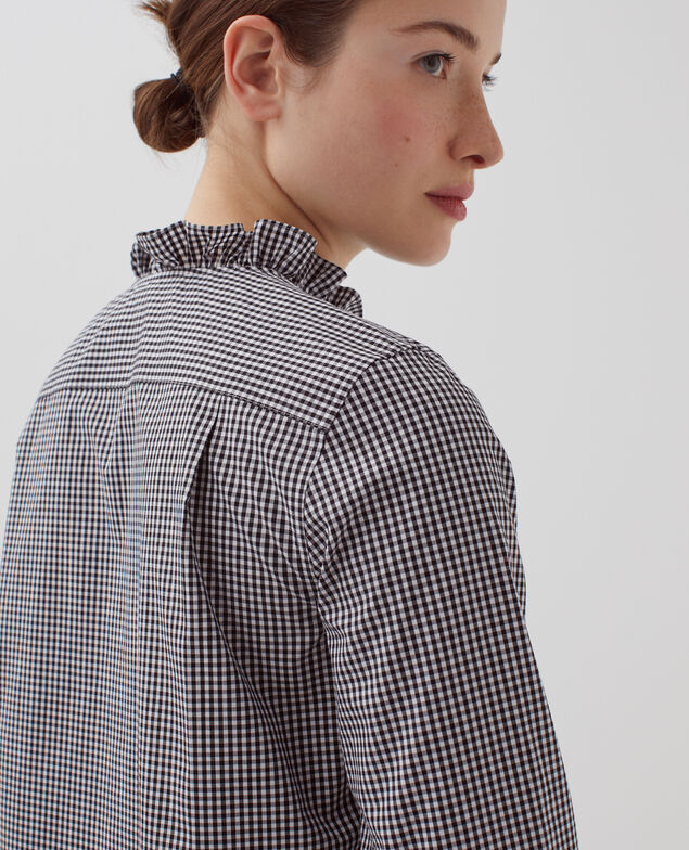 Baumwollbluse H095 gingham checks