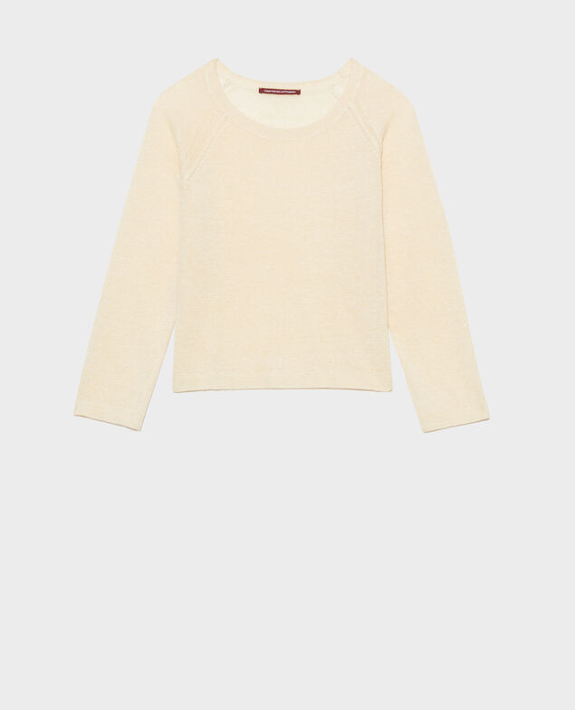 Pullover mit Rundhalsausschnitt aus Leinen 01 white