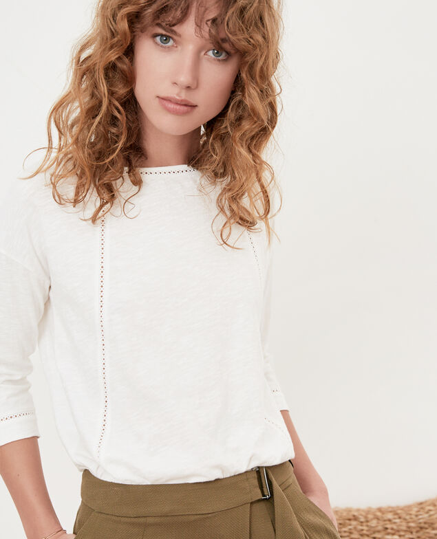 T-Shirt mit frechen Details Blanc