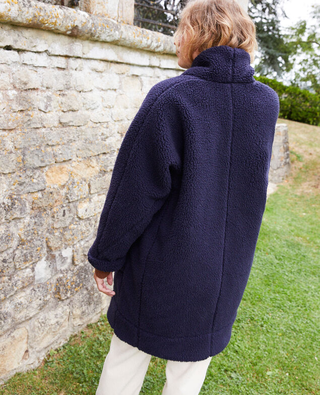 Mantel im Schaffell-Look  Dark navy