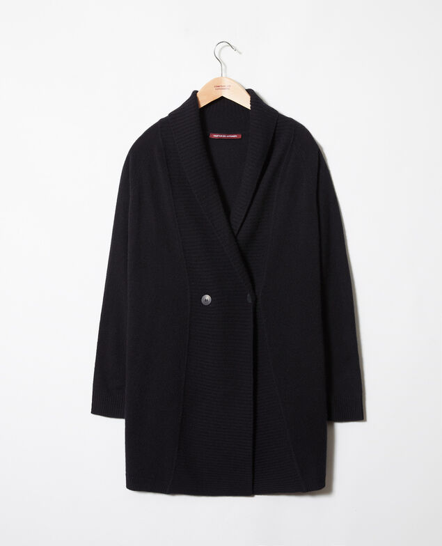 Cardigan mit doppelter Knopfleiste 100 % Kaschmir Noir