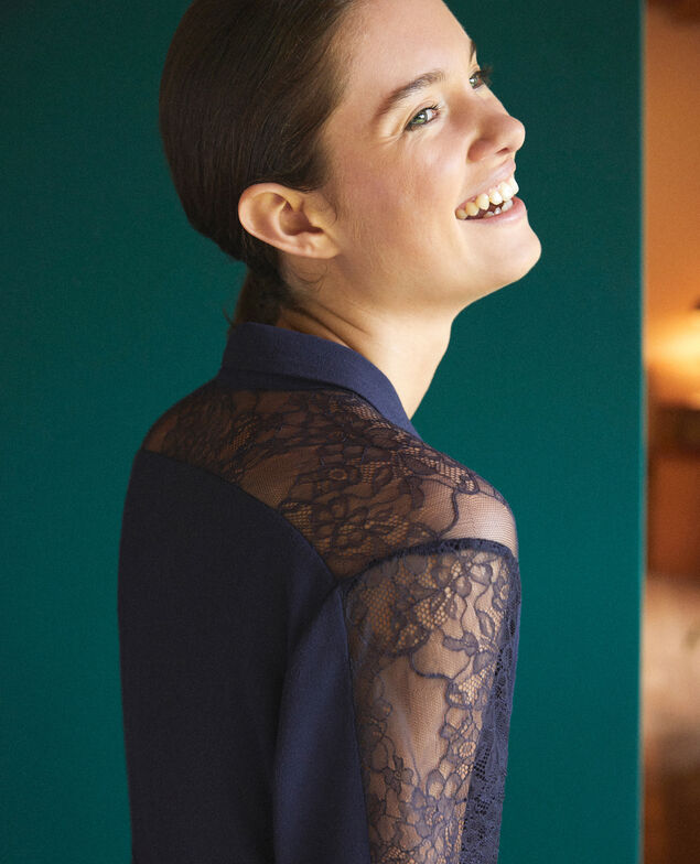 Kleid mit Spitze Blau