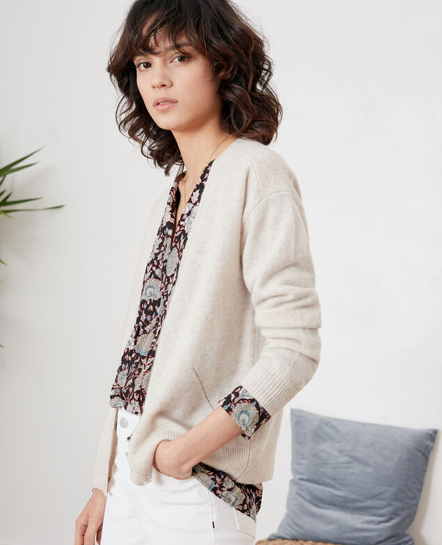 Bedruckte Seidenbluse Darjeeling black