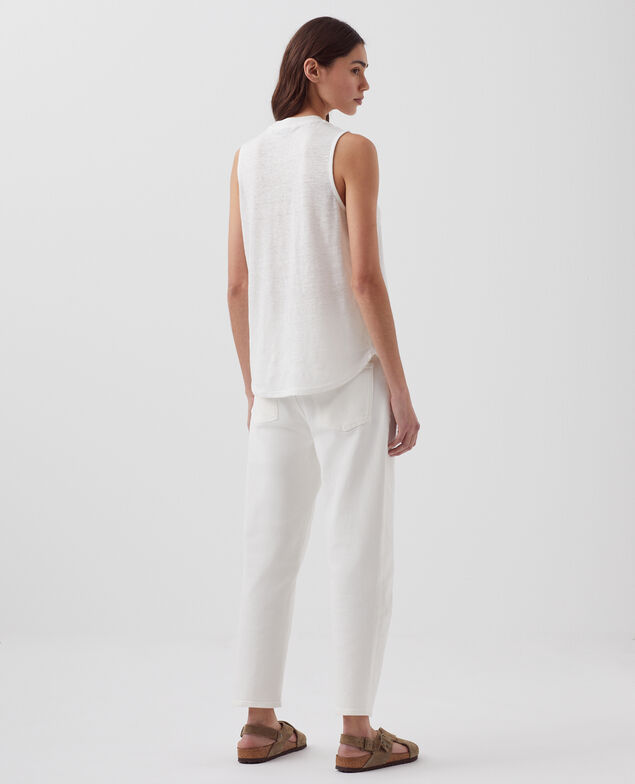 MARCELLE - Top aus Leinen H001 brillant white