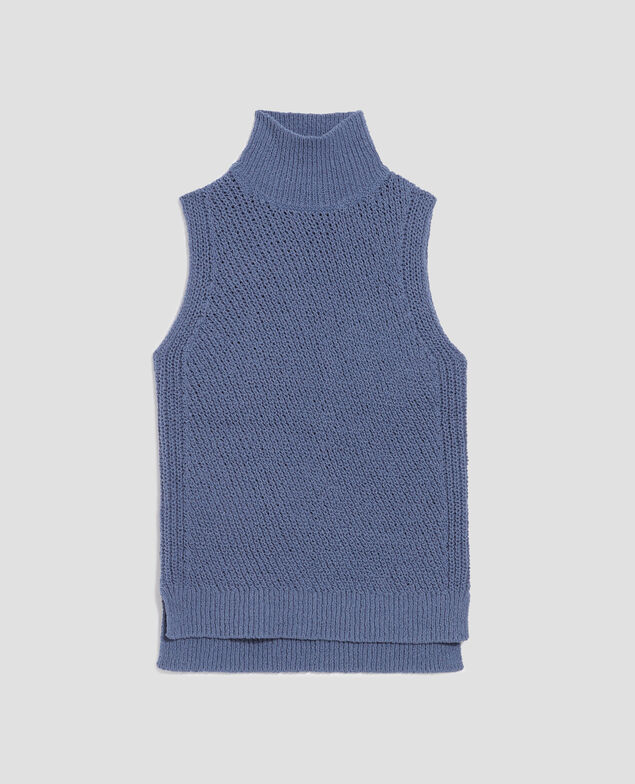 Ärmelloser Pullover I640 gray blue
