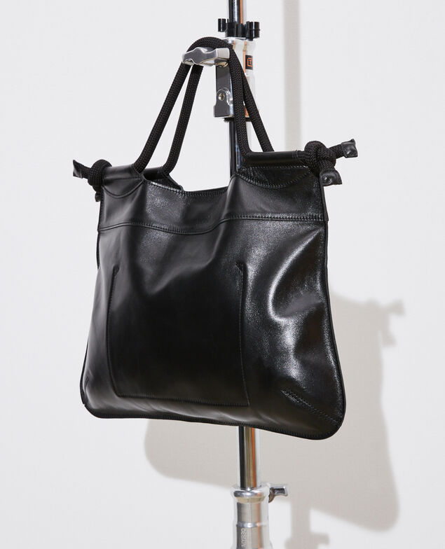 Tragetasche aus Leder Black beauty