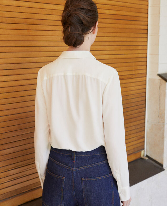 Gerade geschnittene Bluse Off white