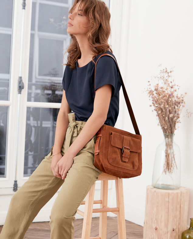 Top aus Krepp Marine