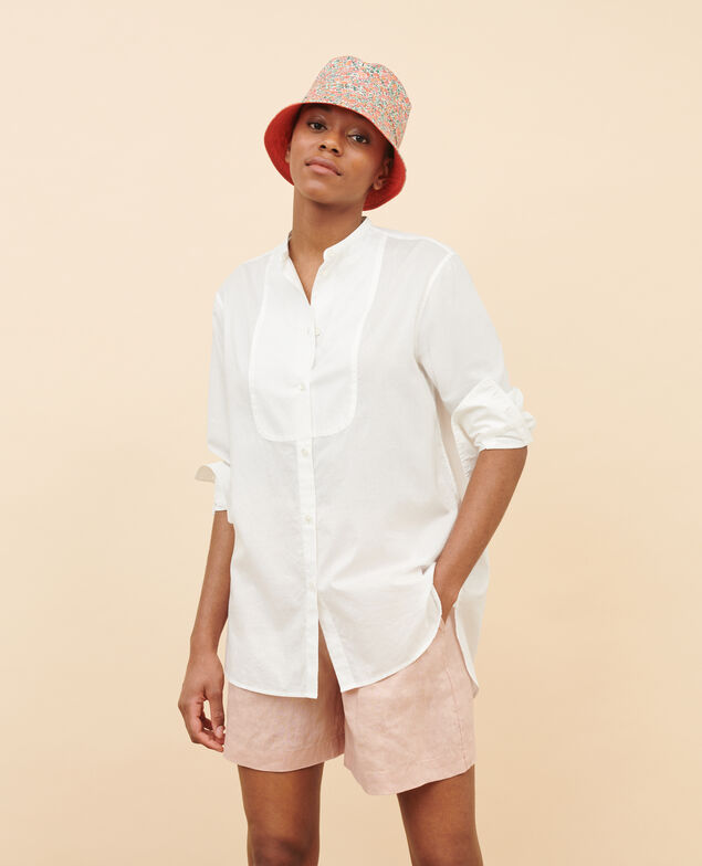 Bluse im Hemdstil aus Baumwolle 01 white