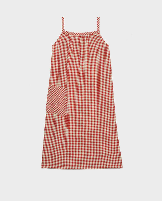 Baumwollkleid Vichy ketchup buttercream
