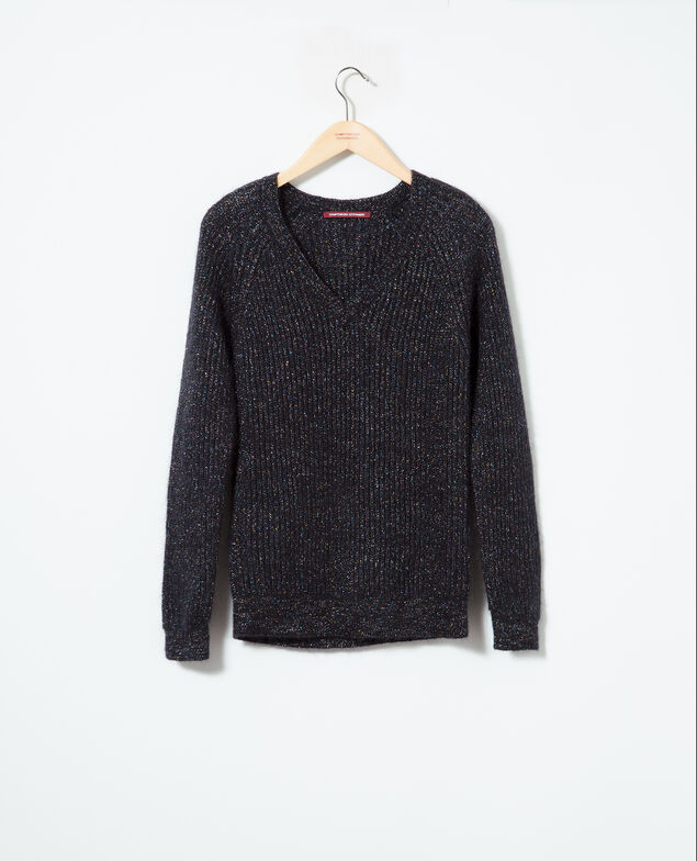 Pullover mit Mohair und Lurex Schwarz
