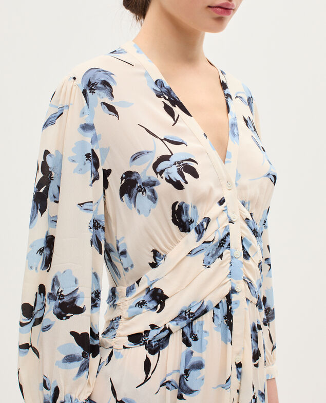 Langes fließendes Kleid K620 lily blue