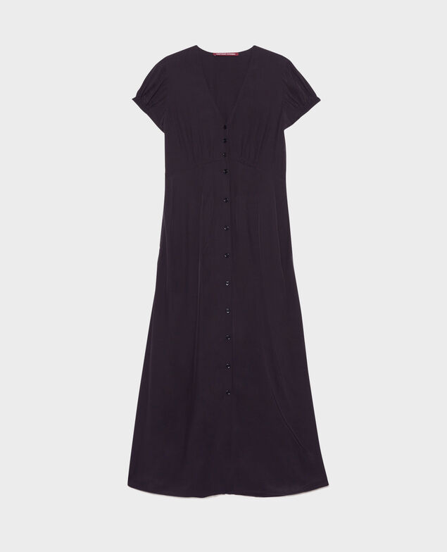 LUDIVINE - Langes fließendes Kleid 09 black