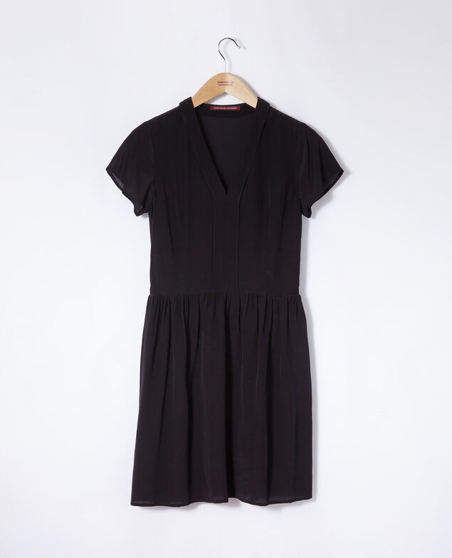 Kleid mit V-Ausschnitt Schwarz