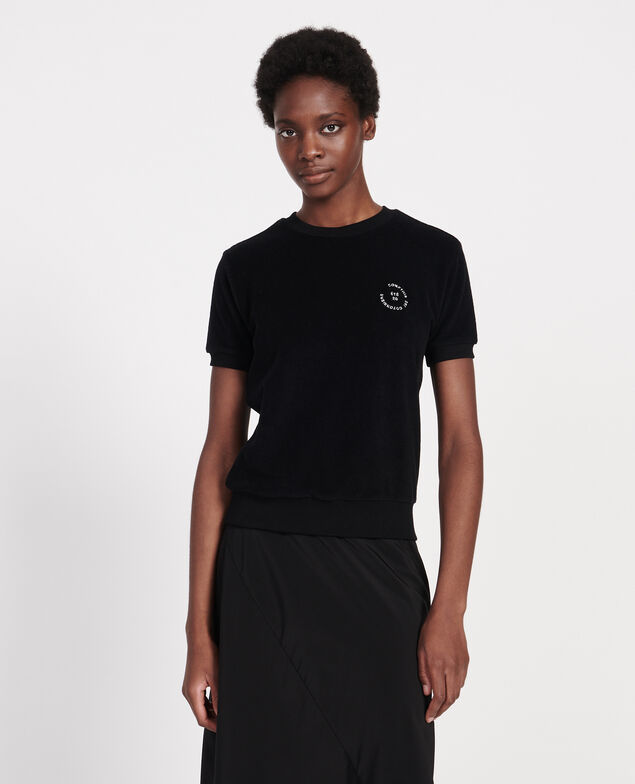 Frottee-T-Shirt aus 100 % Baumwolle Black beauty