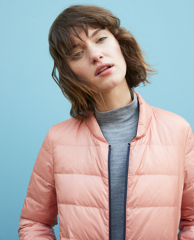 Wendebare Daunenjacke mit im Kragen verstaubarer Kapuze Navy/rose clay