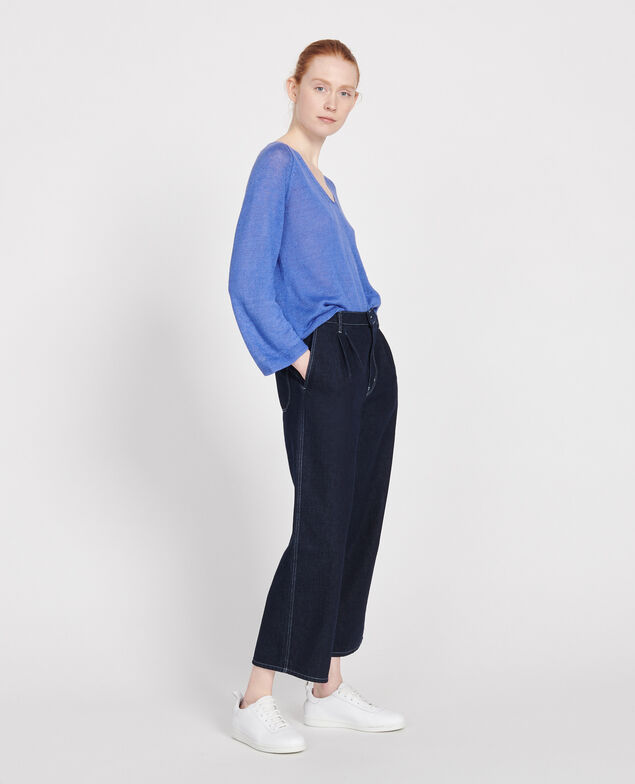 Pullover aus Leinen Amparo blue