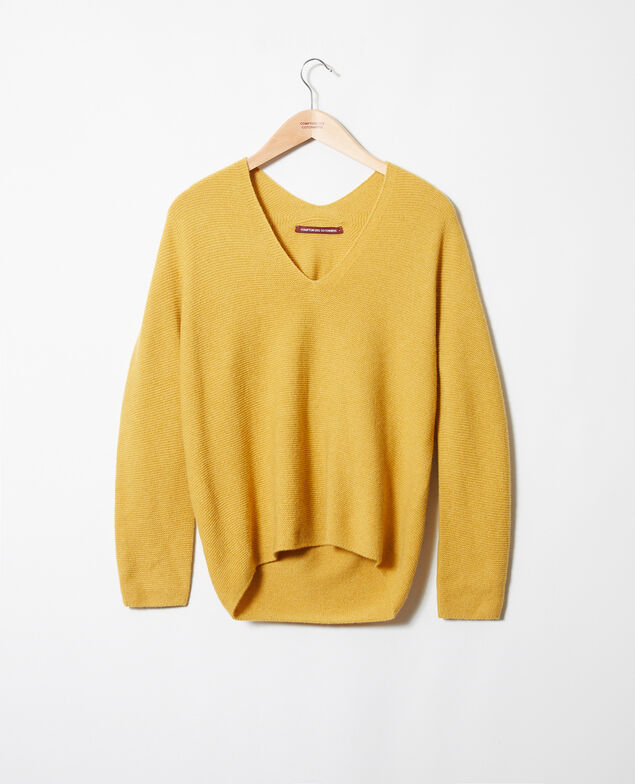 Pullover mit V-Ausschnitt aus 100 % Kaschmir Sauterne