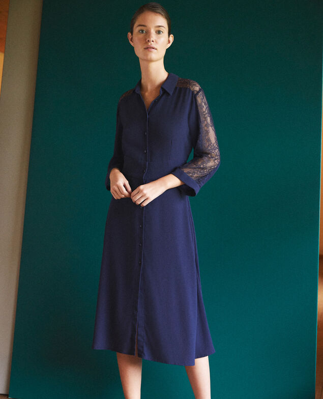 Kleid mit Spitze Blau