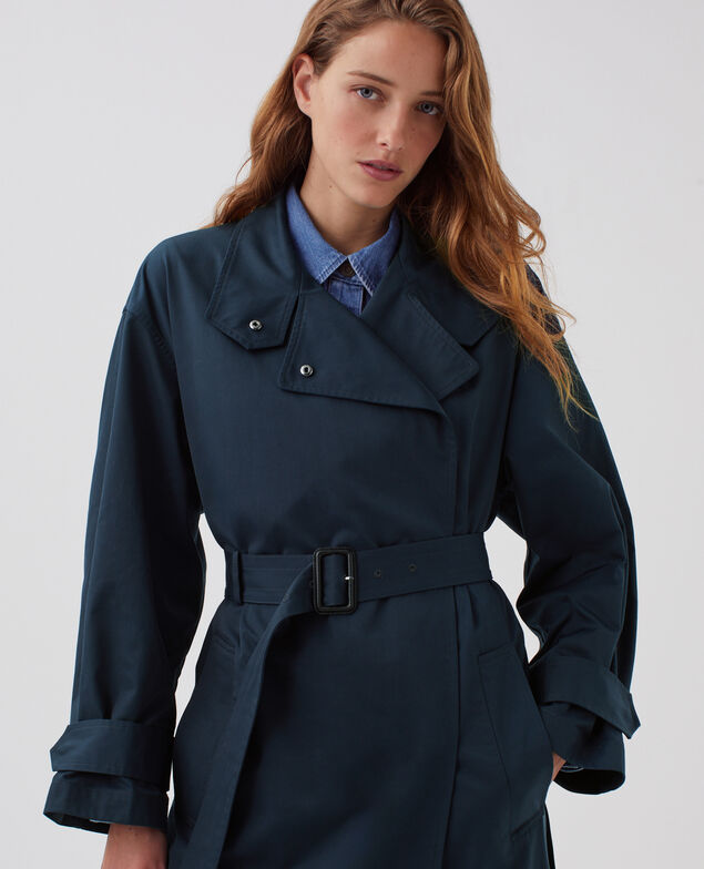 Oversize Trenchcoat J690 blueberry