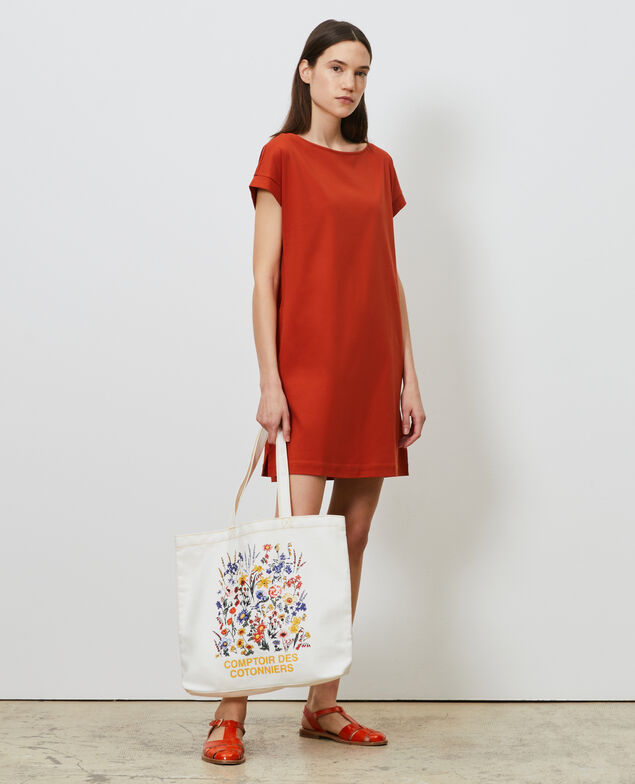 Kurzes Kleid aus Bio-Baumwolle Rooibos tea