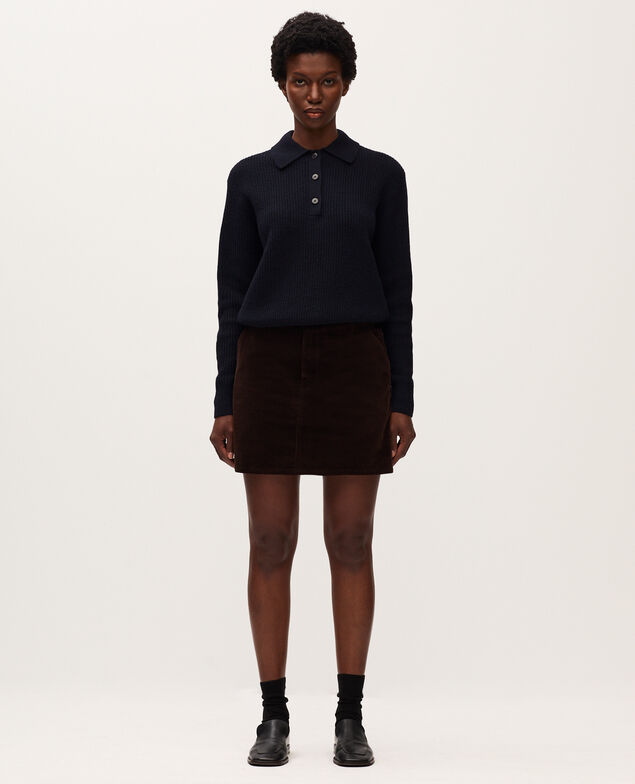 Pullover mit Polokragen U690 navy
