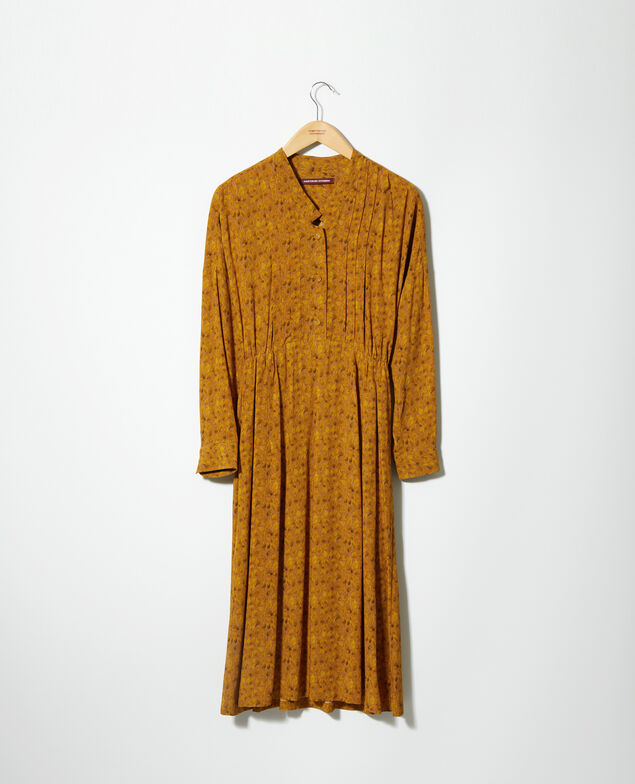 Gemustertes Kleid Ld golden spice