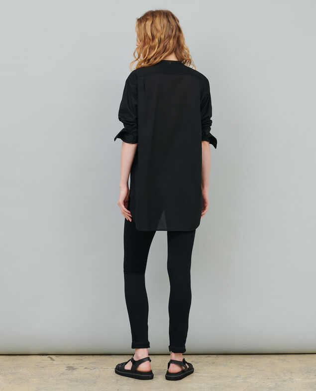 Bluse im Hemdstil aus Baumwolle 09 black