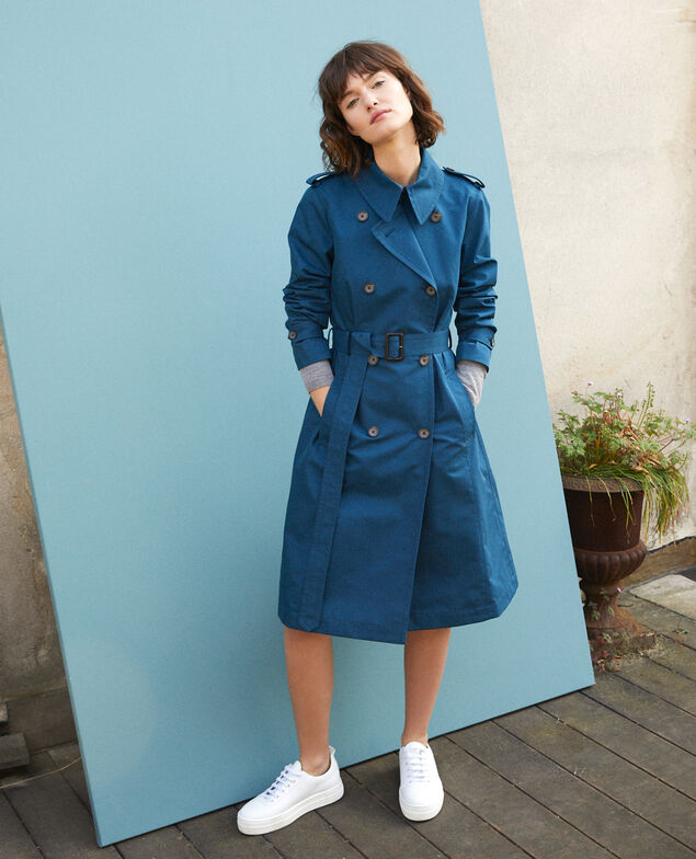 Halblanger Trenchcoat Majolica blue