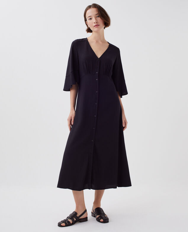 LUDIVINE - Langes fließendes Kleid H091 black beauty