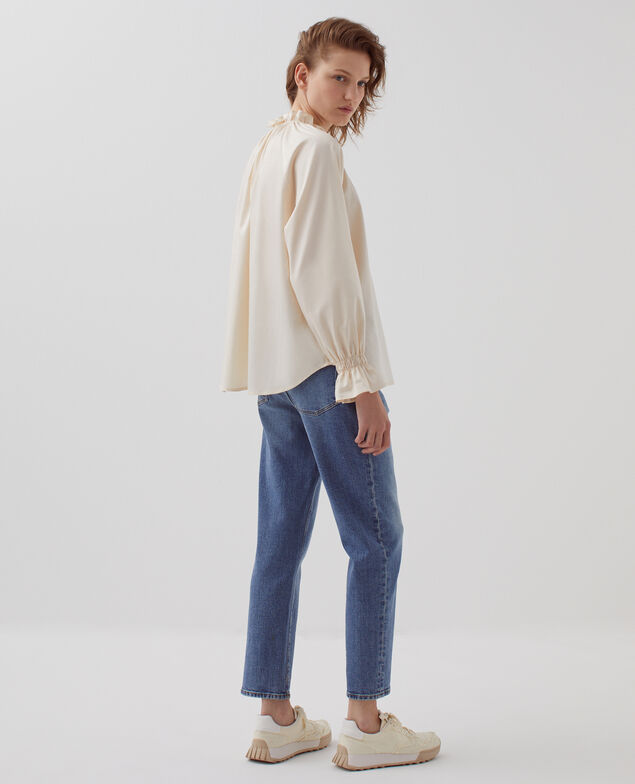 Bluse mit Volant-Kragen I300 pearled ivory