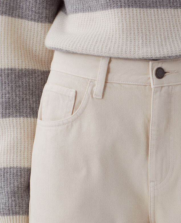 Regular Jeans mit breitem Revers U300 natural
