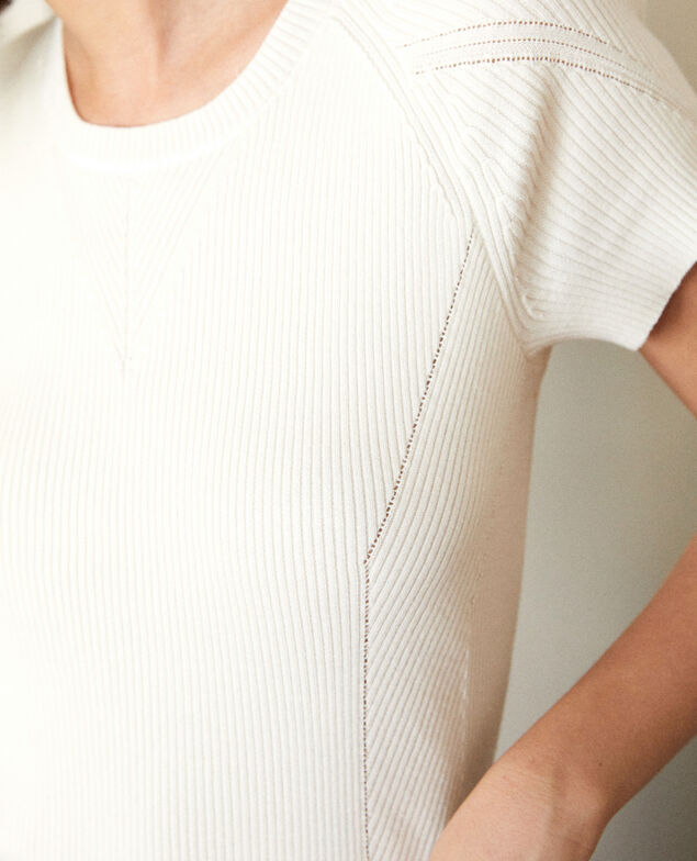 Pullover 100 % Baumwolle Weiß