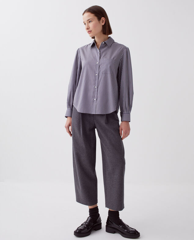 Bluse aus Satin-Baumwolle I660 st blue white