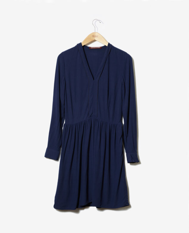 Kleid mit V-Ausschnitt Blau