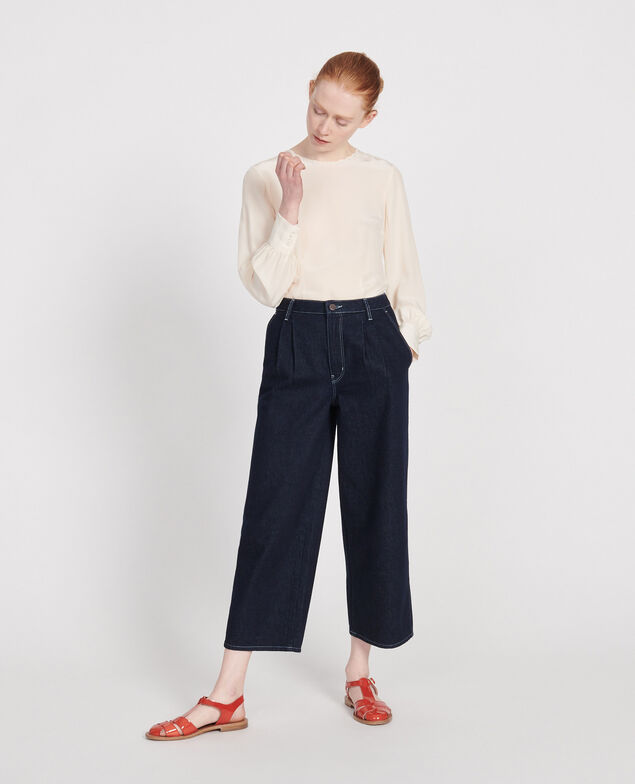 Wide Leg Cropped Jeans Brut Denim rinse