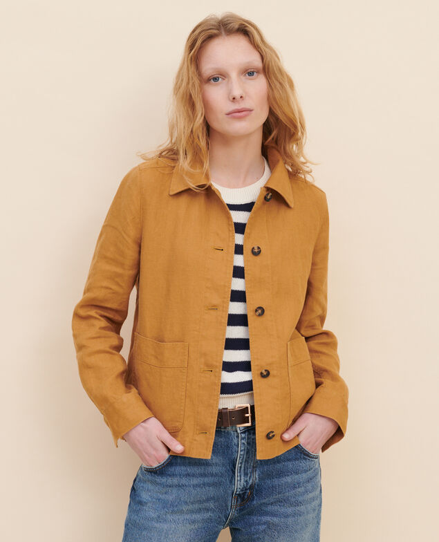 Arbeitsjacke aus Panamaleinen 36 brown