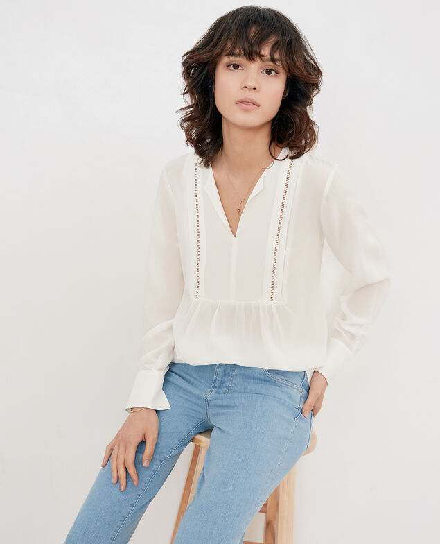 Seidenbluse Off white