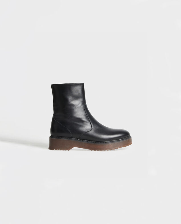 Stiefel aus strukturiertem Leder Black beauty