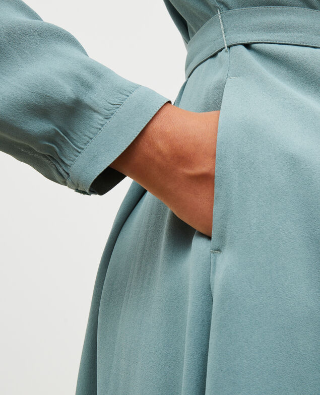 Plissee-Kleid mit Gürtel  Treillis