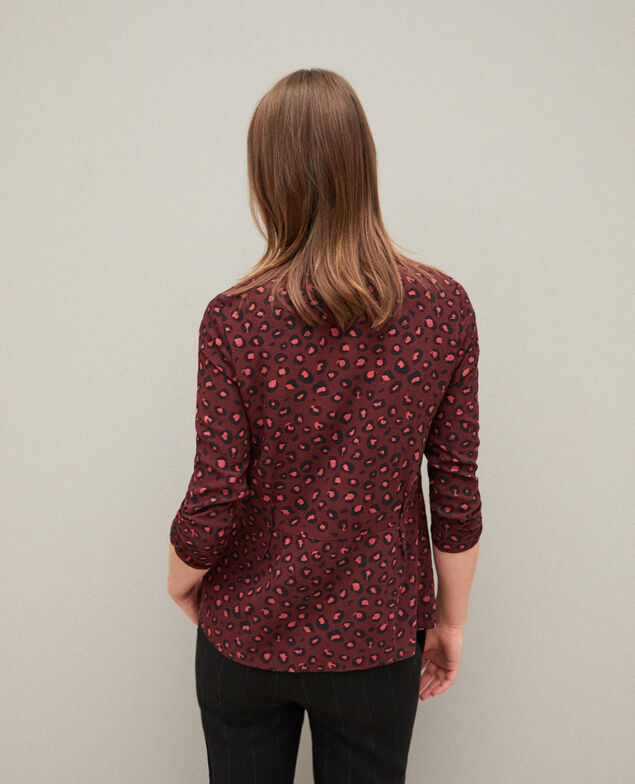 Bluse mit Raffungen Braun